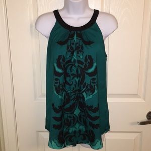 New York & Co tank green and black